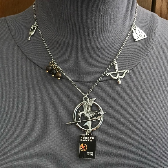 The Hunger Games by Suzanne Collins Handmade Literature Book Necklace Mockingjay - Picture 6 of 16